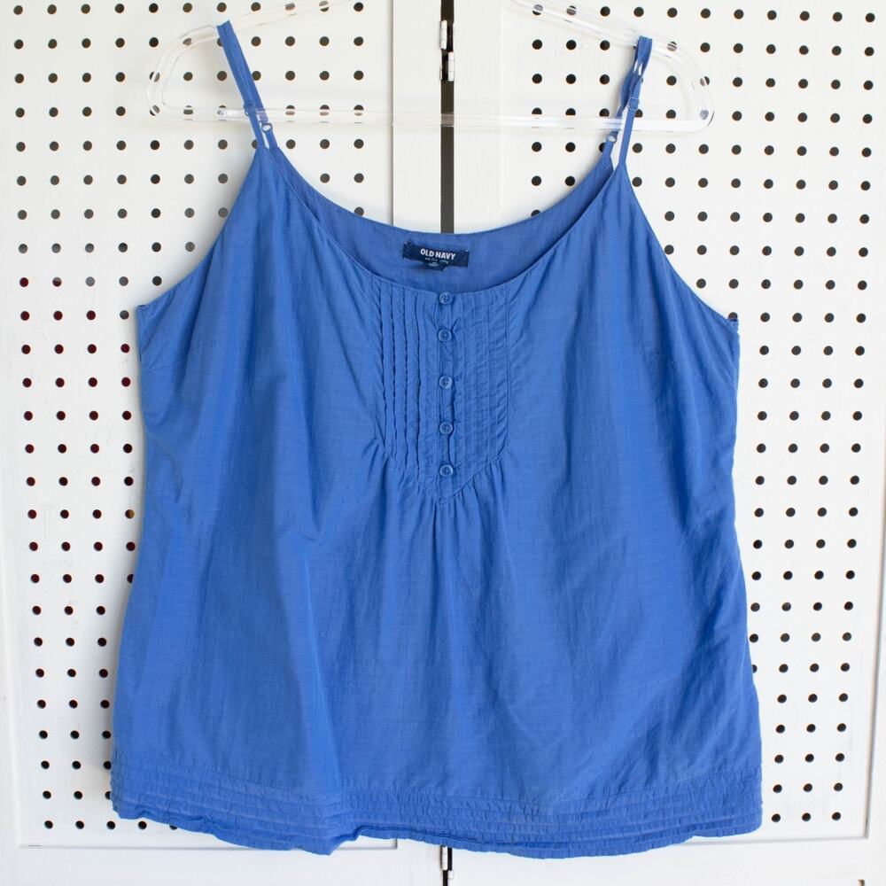 Old‎ Navy Womens SIZE XL Blue Spaghetti Strap Lined Sleeveless Top Beach